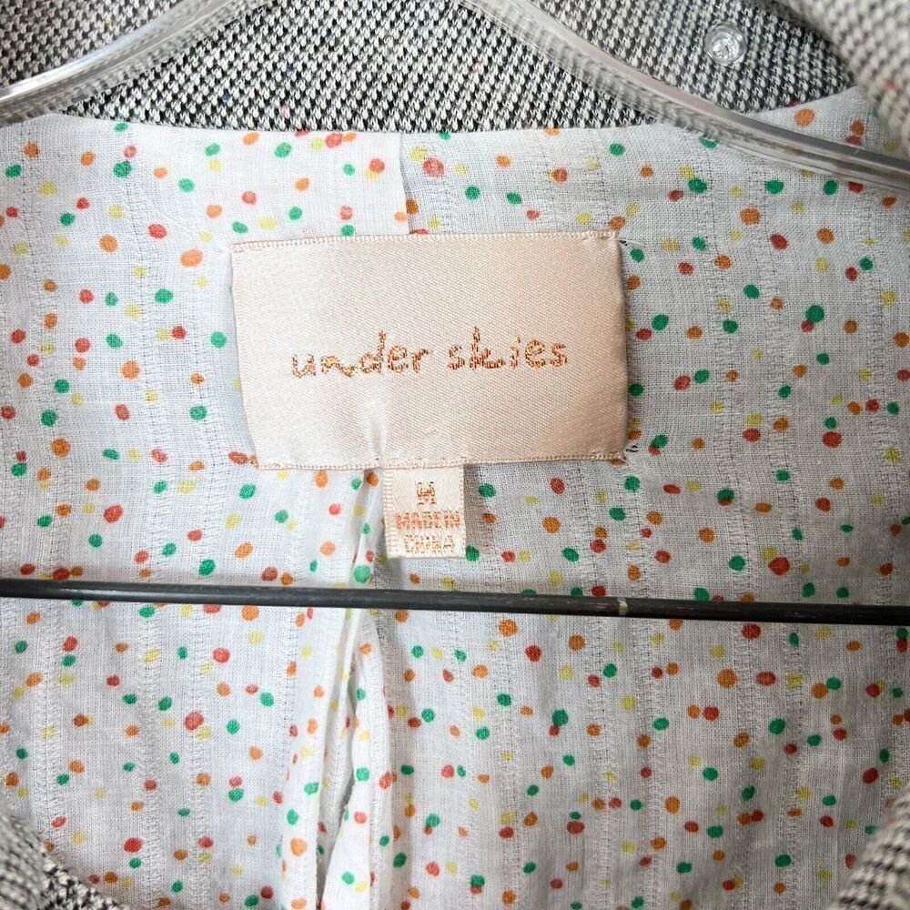 ANTHROPOLOGIE UNDER SKIES Grey Cropped Moto Style Jacket Size Medium - Picture 4 of 12